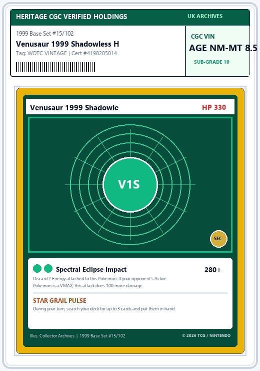 1999 Venusaur Shadowless Holo